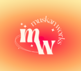 peach and white modern cosmetics logo